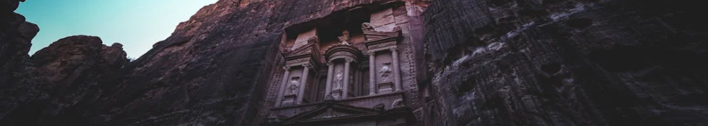 Facade of Ancient Temple in Petra البتراء