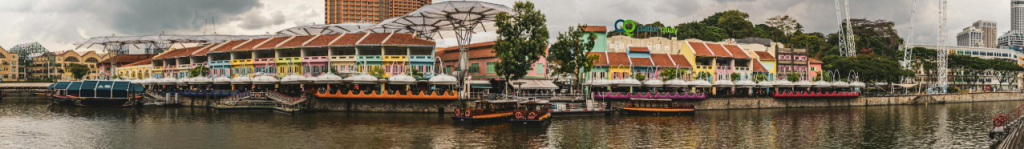 River cruise jetty near Clarke Quay at sunset